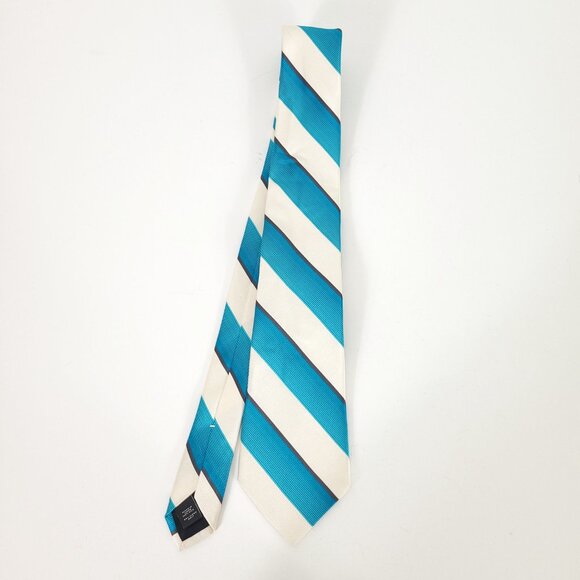 Express Blue Striped Silk Tie - Picture 5 of 6
